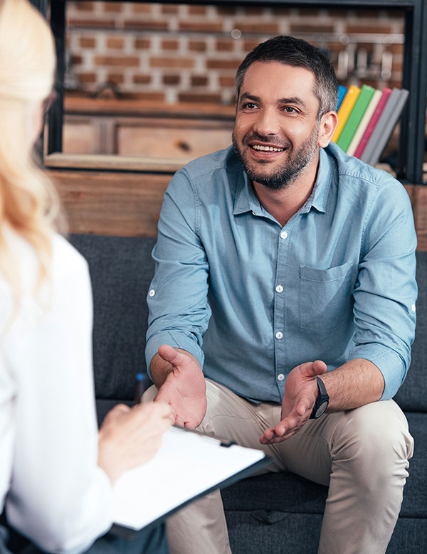 guy receiving medication-assisted treatment for mental health support