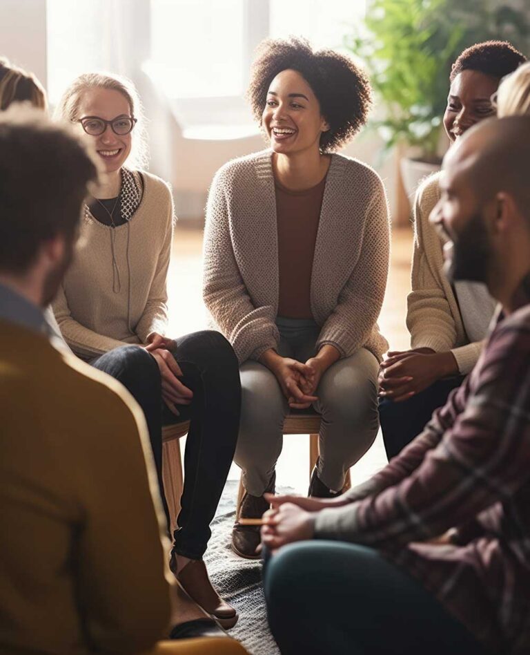 group session discussing mental health disorders and treatments