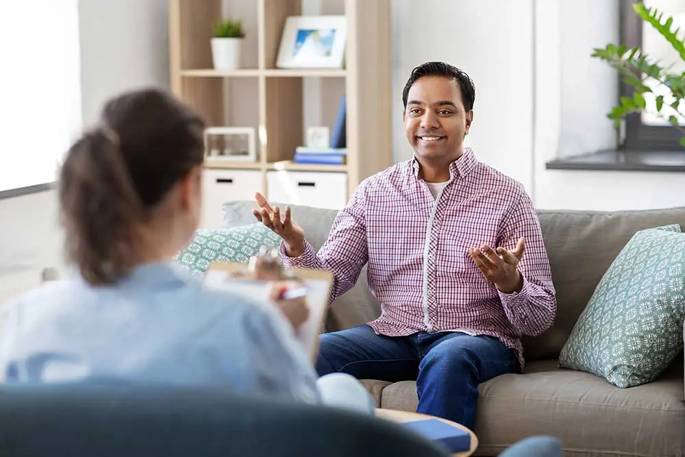 man attending a 1-on-1 mental health treatment session in burlington, nj